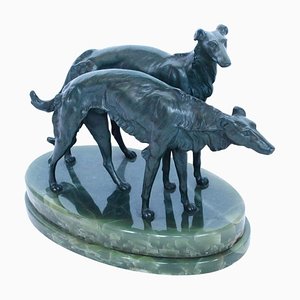 Borzoi Hunde Skulptur, 1930er
