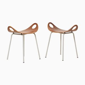 Sgabelli in noce di Olof Kettunen per Merva Merivaara, Finlandia, anni '50