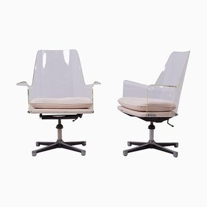 Acrylic Glass Swivel Chairs in the Style of Laverne, 1960s, Set of 2