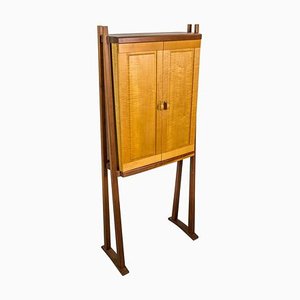 Tall Wooden Studio Cabinet, USA, 1970s