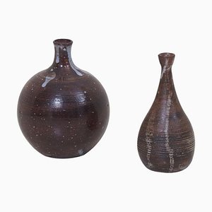 French Ceramic Vases, 1950s, Set of 2