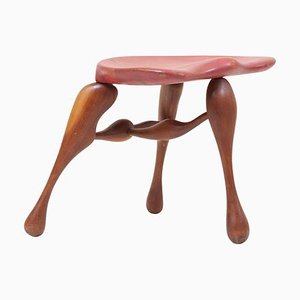 Studio Craft Wooden Stool by Ron Curtis, USA, 1980s