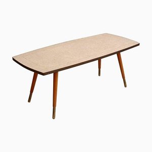 Tavolino con mosaico in ceramica ed elementi dorati di Berthold Muller, anni '50