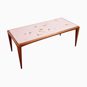 Mesa de centro mosaico con base de madera de Berthold Muller, Germany, 1958