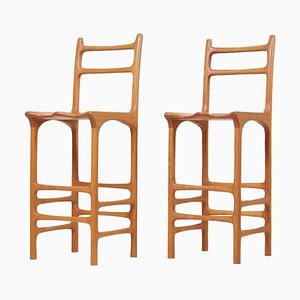 Set of Tall Back Studio Barstools, 1970s