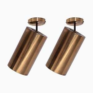 Lampade da parete grandi in ottone di Parscot, Francia, anni '50, set di 2