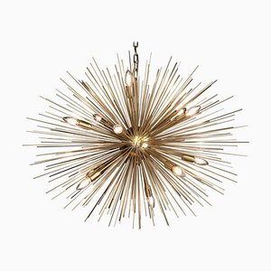 Monumental Brass Sputnik or Urchin Chandelier, 1970s