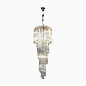Murano Glass Spiral Chandelier from Venini, 1970s