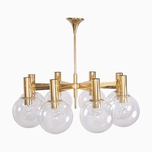 Large Brass Chandelier with 8-Arms from Interna, 1960s