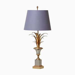 Pineapple Table Lamp in Brass and Chrome from Maison Jansen, 1970s
