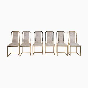 Dining Chairs in Brass, 1970s, Set of 6