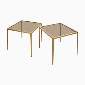 Brass and Glass Nesting Tables from Münchner Werkstätten, 1960s, Set of 2