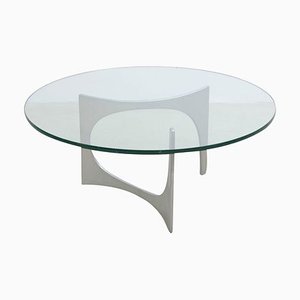 Table Basse en Aluminium et en Verre par Knut Hesterberg pour Ronald Schmitt, 1960s