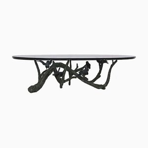 Large and Heavy Bronze Tree Birds Coffee Table in the Style of Giacometti, 1960s