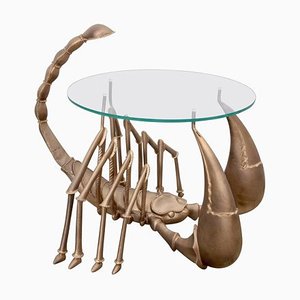 Brass Scorpion Coffee Table Attributed to Jacques Duval-Brasseur, 1970s