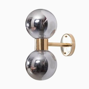 Brass and Mercury Glass Wall Lamp or Sconce in the Style of Stilnovo