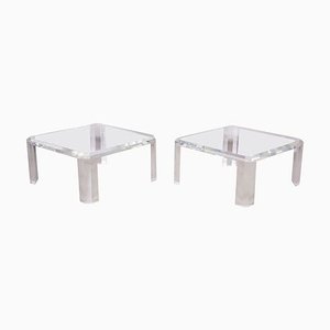 Acrylic Glass Coffee Tables or Side Tables by Charles Hollis Jones, 1970s, Set of 2