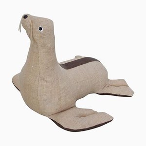 Leather and Jute Therapeutic Toy Seal by Renate Muller, 1970s