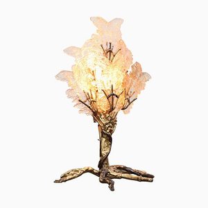 Lámpara de mesa en forma de árbol de latón de Henri Fernandez, años 70