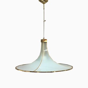 Large Vintage Italian Pendant Lamp in Murano Glass from Fontana Arte