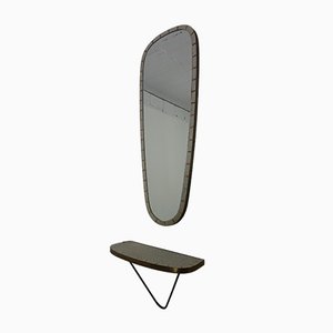 Miroir en Mosaïque en Céramique et Console Murale, 1950s, Set de 2