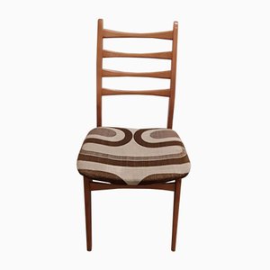 Set of Vintage Beech and Beige Wool Dining Chairs, 1970s