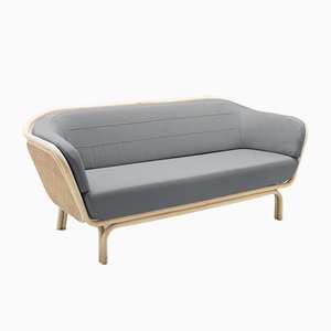 Bôa Sofa aus Rattan mit Gabriel-Stoffen Medley 6608 Kissen von At-Once für Orchid Edition