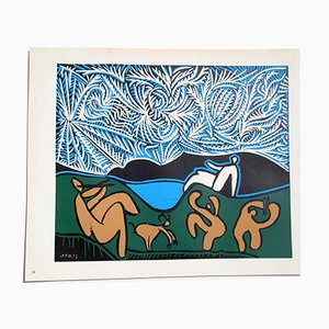 Linogravure Pablo Picasso avec Chèvre, 1962