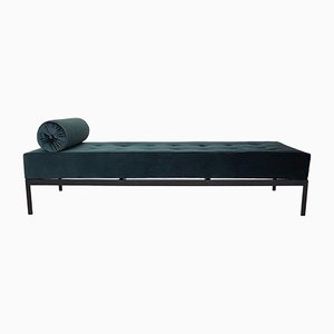 Mid-Century Velvet and Metal Daybed, the Netherlands, 1960s