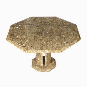 Regency Style Italian Octagonal Textured Resin and Quartz Dining Table, 1970s