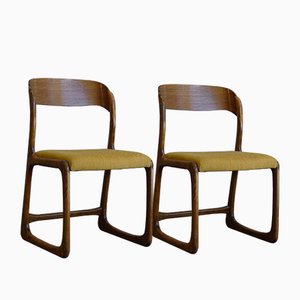 Französische Vintage Traineau oder Sleigh Esszimmerstühle aus Esche von Emile & Walter Baumann, 1960er