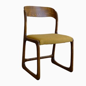 Vintage French Model Traineau or Sleigh Side Chair in Ash by Emile & Walter Baumann, 1960s