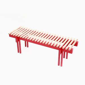 Banc Heights Bench en Frêne et Tache Rouge par Alban Le Henry