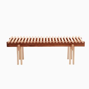 Heights Bench in Ash & Walnut by Alban Le Henry