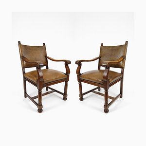 Set niederländischer Ledersessel, 1940er