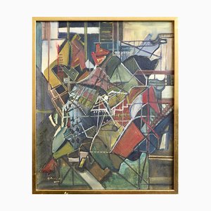 Pintura cubista europea óleo sobre lienzo