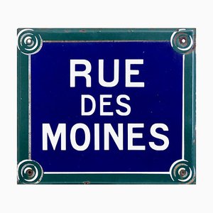 Insegna Parigi dello smalto del XIX secolo, Rue Des Moines