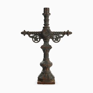 Vela Crucifix de hierro fundido, siglo XIX