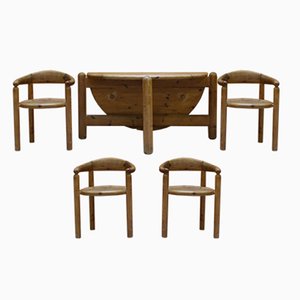 Tavolo da pranzo, sgabello e sedie di Rainer Daumiller per Hanex, anni '80, set di 6
