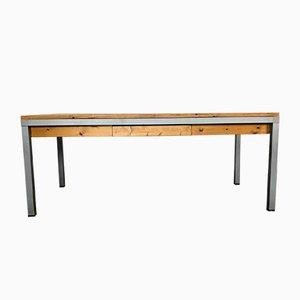 Schreibtisch aus Holz & Metall, 1990er