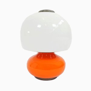 Orange Space Age Mushroom Tischlampe aus Glas, 1960er