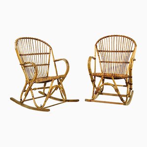 Bamboo Rocking Chair, France, 1960s
