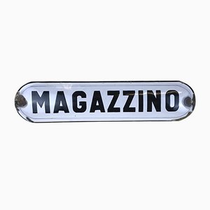 Signe de Rangement en Métal Emaillé Blanc Magazzino, Italie, 1950s