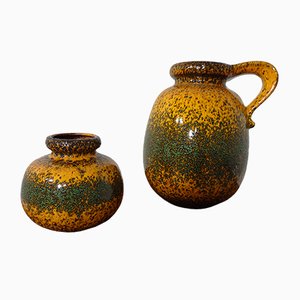 Fat Lava Ceramic Vases from Scheurich, 1970s, Set of 2