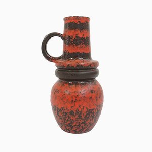 Grand Vase Rouge et Noir en Céramique, Allemagne, 1960s