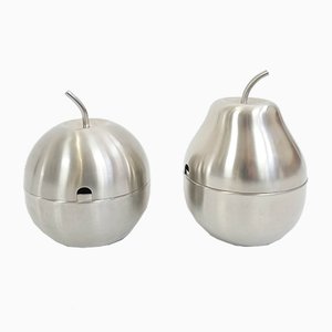 Apple and Pear Sugar Bowls in the Style of Ettore Sottsass for Rinnovel, 1960s, Set of 2