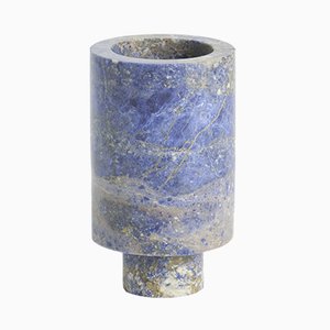 Blue Marble Vase by Karen Chekerdjian, Made In Italy