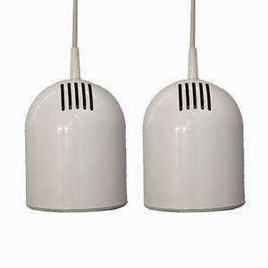 White Ceiling Lamps, 1970s, Set of 2
