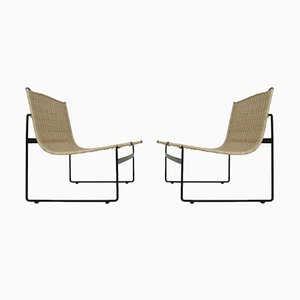 Set of Dutch Rattan Lounge Chairs by Gregorio Vicente Cortes & Luis Onsurbe for Metz and Co, 1960s