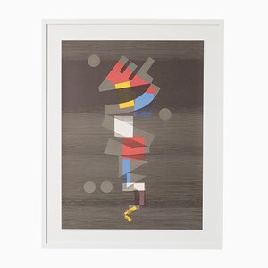 Abstract Lithograph in Color by Michel Seuphor, 1970s